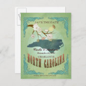 Save the Date - North Carolina Karte mit schönem V (Vorne/Hinten)