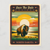 Save The Date | North Dakota Einladung Postkarte (Vorderseite)