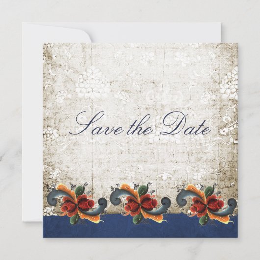 Save the Date Norwegisch Rosemaling Custom (Vorderseite)