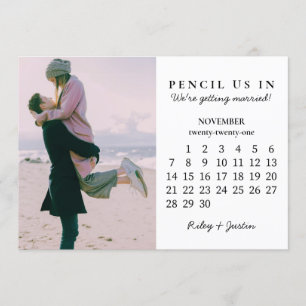Save The Date   November 2021 Kalender Modern Chic Einladung
