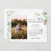 Save the Date November 2022 Botanisches Chic Heart Postkarte (Vorne/Hinten)