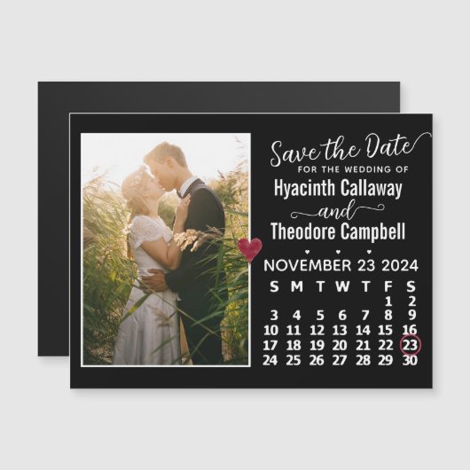 Save the Date November 2024 Kalender Foto Magnet (Vorne/Hinten)