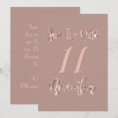 Save the Date November Party Rose Gold Script (Vorne/Hinten)