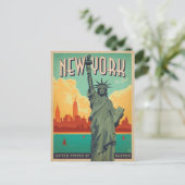 Save The Date | NYC - Lady Liberty 2 Ankündigungspostkarte (Stehend Vorderseite)