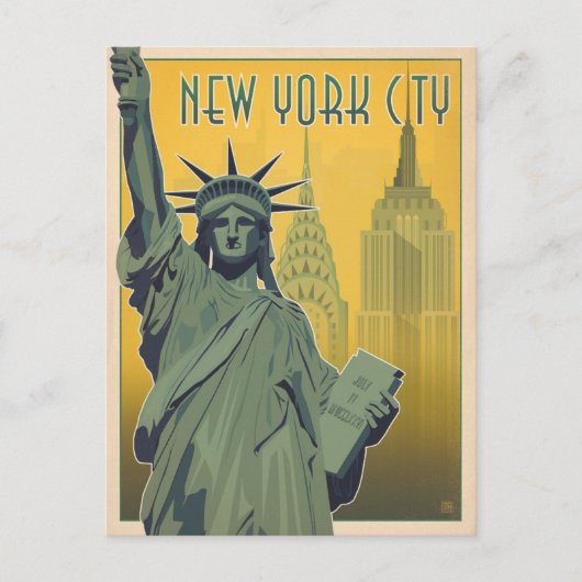 Save The Date | NYC - Lady Liberty Ankündigungspostkarte (Vorderseite)