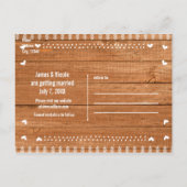 Save the Date Oak Wood Rustic Foto Einladung (Rückseite)