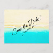Save the Date Ocean Shore Beach Hochzeit Postkarte (Vorderseite)