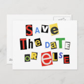 Save the Date - Oder sonst! Ankündigungspostkarte (Vorne/Hinten)