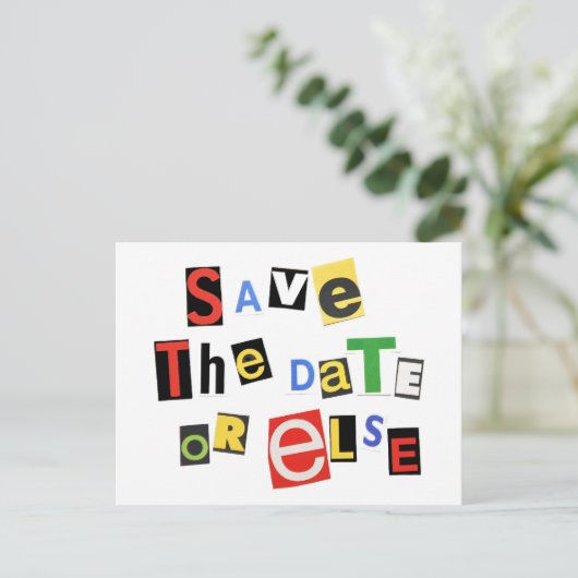 Save the Date - Oder sonst! Ankündigungspostkarte (Stehend Vorderseite)