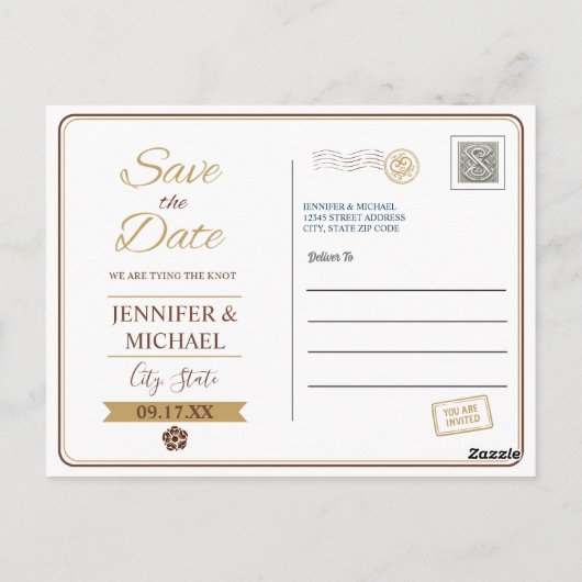 Save The Date | Oklahoma Einladung Postkarte (Rückseite)