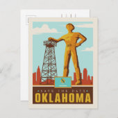 Save The Date | Oklahoma Einladungspostkarte (Vorne/Hinten)