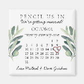 Save the Date Okt. 2021 Monatskalender Rosa Herz Magnet (Vorne)