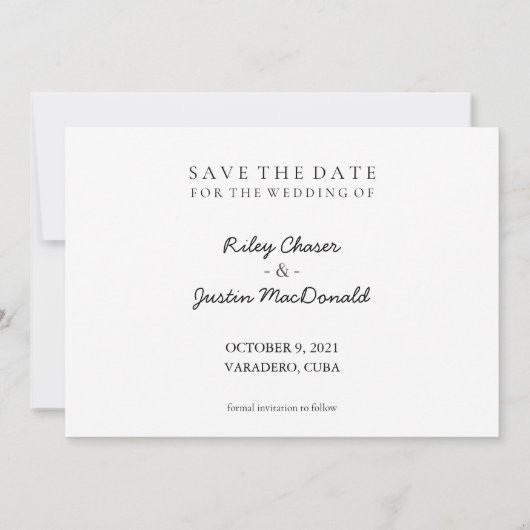 Save The Date | Oktober 2021 Moderner Kalender Einladung (Rückseite)