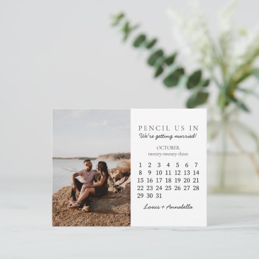 Save the Date Oktober 2023 Kalender Neuer Monat Postkarte (Stehend Vorderseite)