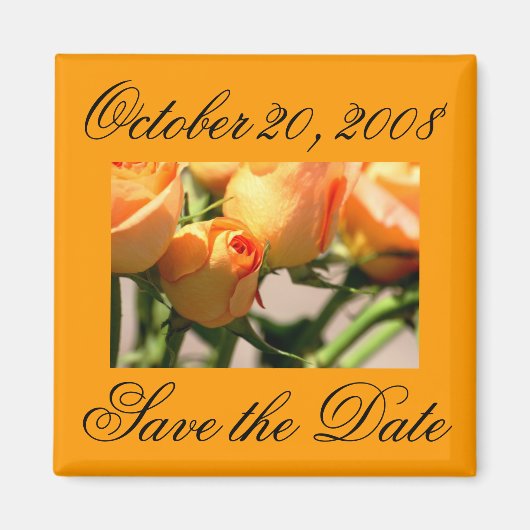 Save the Date Oktober Orange Rose Magnet (Vorne)