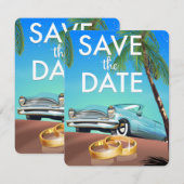 Save the Date Oldtimer und Hochzeitsringe. (Vorne/Hinten)