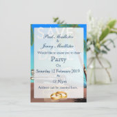 Save the Date Oldtimer und Hochzeitsringe. Einladung (Stehend Vorderseite)