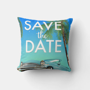 Save the Date Oldtimer und Hochzeitsringe. Kissen