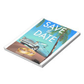 Save the Date Oldtimer und Hochzeitsringe. Notizblock (Rotiert)