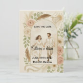 Save the Date: Olivia & Liam Einladung (Stehend Vorderseite)