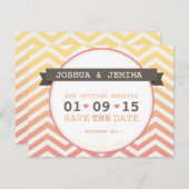 SAVE THE DATE ombre Zickzack Sonnenuntergang (Vorne/Hinten)