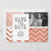Save the Date - Ombre Zickzack Stripe Zig Zag Foto Einladung (Vorderseite)