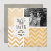 Save the Date - Ombre Zickzack Stripe Zig Zag Foto Einladung (Vorne/Hinten)