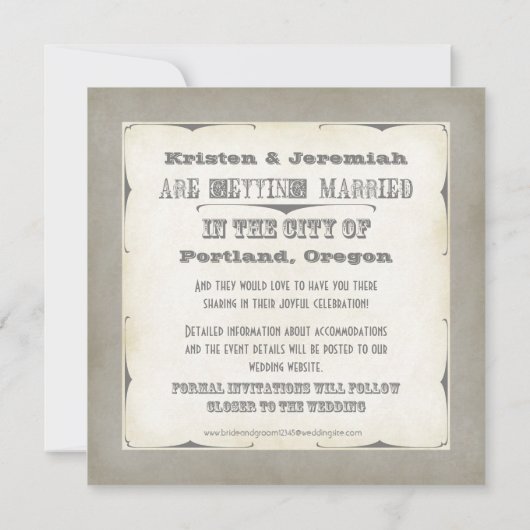 Save the Date - Ombre Zickzack Stripe Zig Zag Foto Einladung (Rückseite)