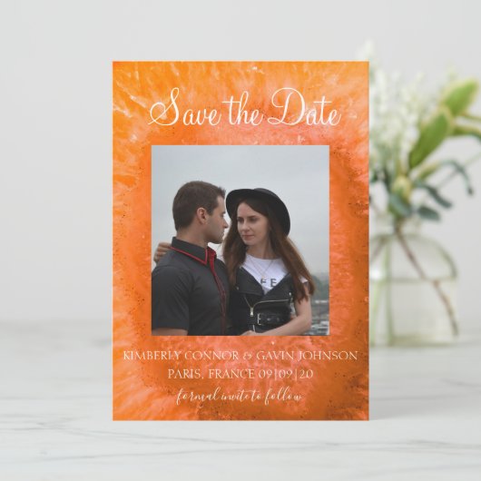 Save The Date |Orange Agate Slice (Stehend Vorderseite)