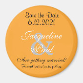 Save the Date Orange Magnete Magnet (Vorne)