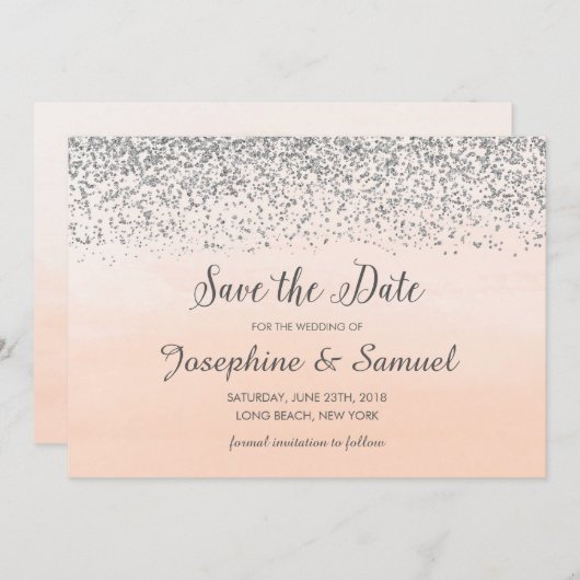 Save the Date Orangefarbene Farbe Einladung (Vorne/Hinten)