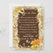 Save the Date orangefarbenes Gold und braun bb Aqu Einladung (Vorderseite)