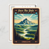 Save The Date | Oregon Einladung Postkarte (Vorne/Hinten)