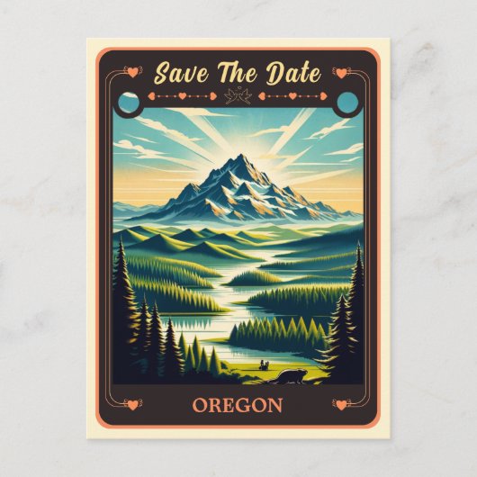 Save The Date | Oregon Einladung Postkarte (Vorderseite)