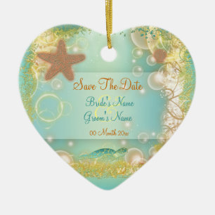 Save-the-Date-Ornament-Einladungen Keramik Ornament