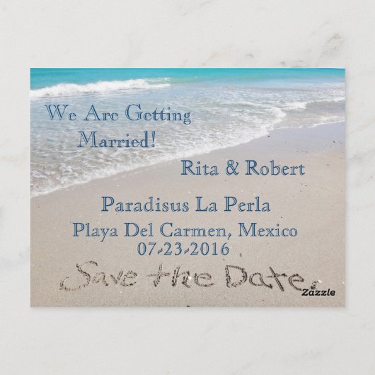 Save The Date | Ozean | Postkarte (Rückseite)