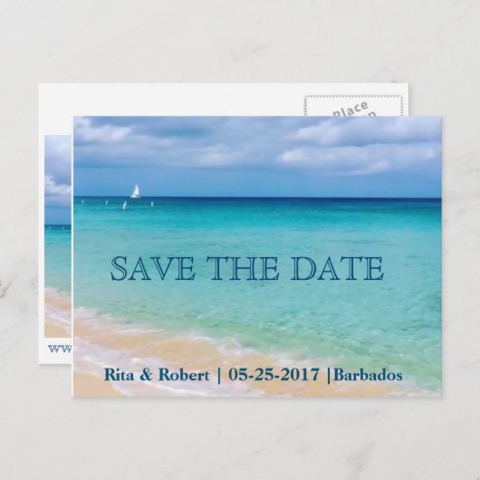 Save The Date | Ozean | Postkarte (Vorne/Hinten)