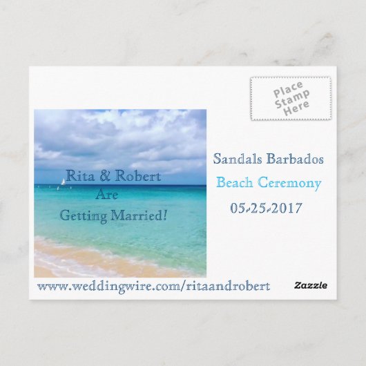 Save The Date | Ozean | Postkarte (Rückseite)