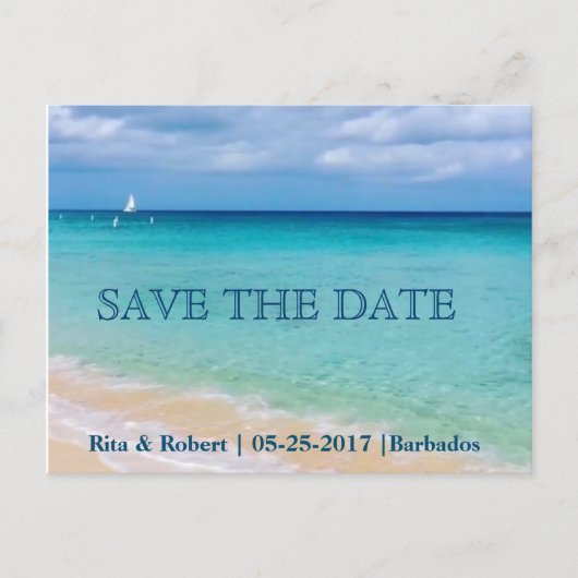 Save The Date | Ozean | Postkarte (Vorderseite)