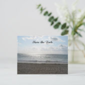 Save the Date Ozeanansicht Ankündigungspostkarte (Stehend Vorderseite)