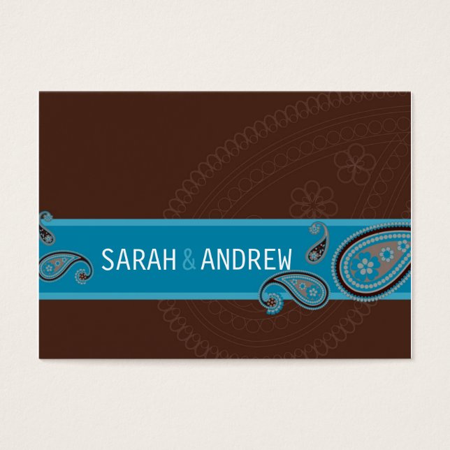 SAVE THE DATE: Paisley - Choc & aquamarin (Vorderseite)