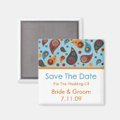 Save the Date - Paisley Magnet (Vorderseite/Rückseite)