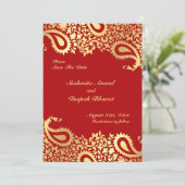 Save the Date Paisleys Elegante Indian Flat Card (Stehend Vorderseite)