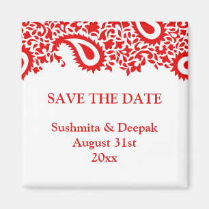 Save the Date Paisleys eleganter indischer Magnet