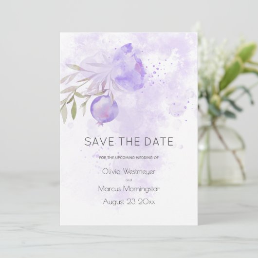 Save the Date Pale Lilac Lila Rose Angesagt Einladung (Stehend Vorderseite)