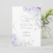 Save The Date | Pale Lilac Watercolor Peonings (Stehend Vorderseite)