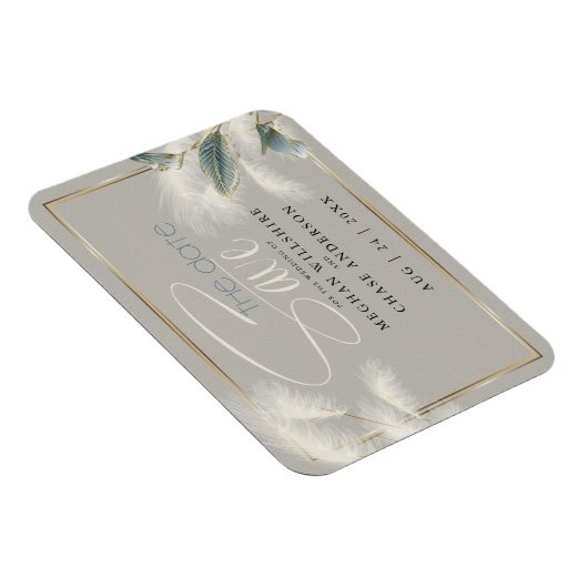 Save the Date Pampas Grass Aquamarin Anthurium Magnet (Rechte Seite)