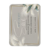Save the Date Pampas Grass Aquamarin Anthurium Magnet (Vertikal)