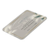 Save the Date Pampas Grass Aquamarin Anthurium Magnet (Linke Seite)