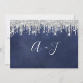 Save the Date Paper Kraft Silver Grau Tropfen Navy (Rückseite)